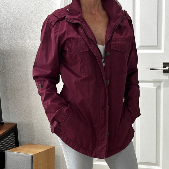 Buffalo David Bitton Utility Jacket - Maroon Size S - Picture 1 of 12